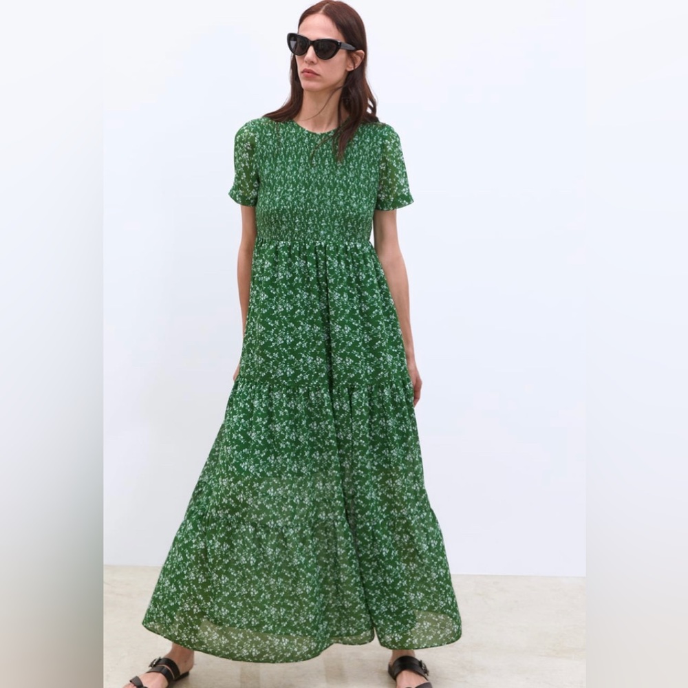 Zara dress. Maxi length. Cute smocking detail. Size large.